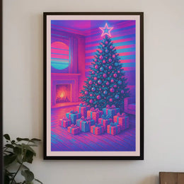 Neon Christmas Celebration Poster