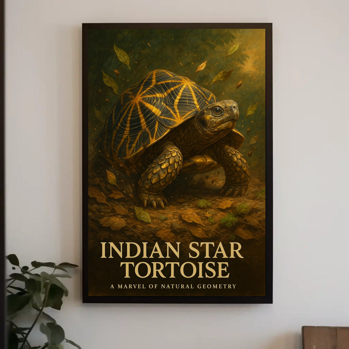 Indian Star Tortoise A Marvel of Natural Geometry Poster