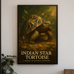 Indian Star Tortoise A Marvel of Natural Geometry Poster