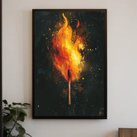 Ignite Your Space: Abstract Flame Art Poster
