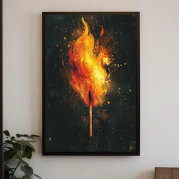 Ignite Your Space: Abstract Flame Art Poster