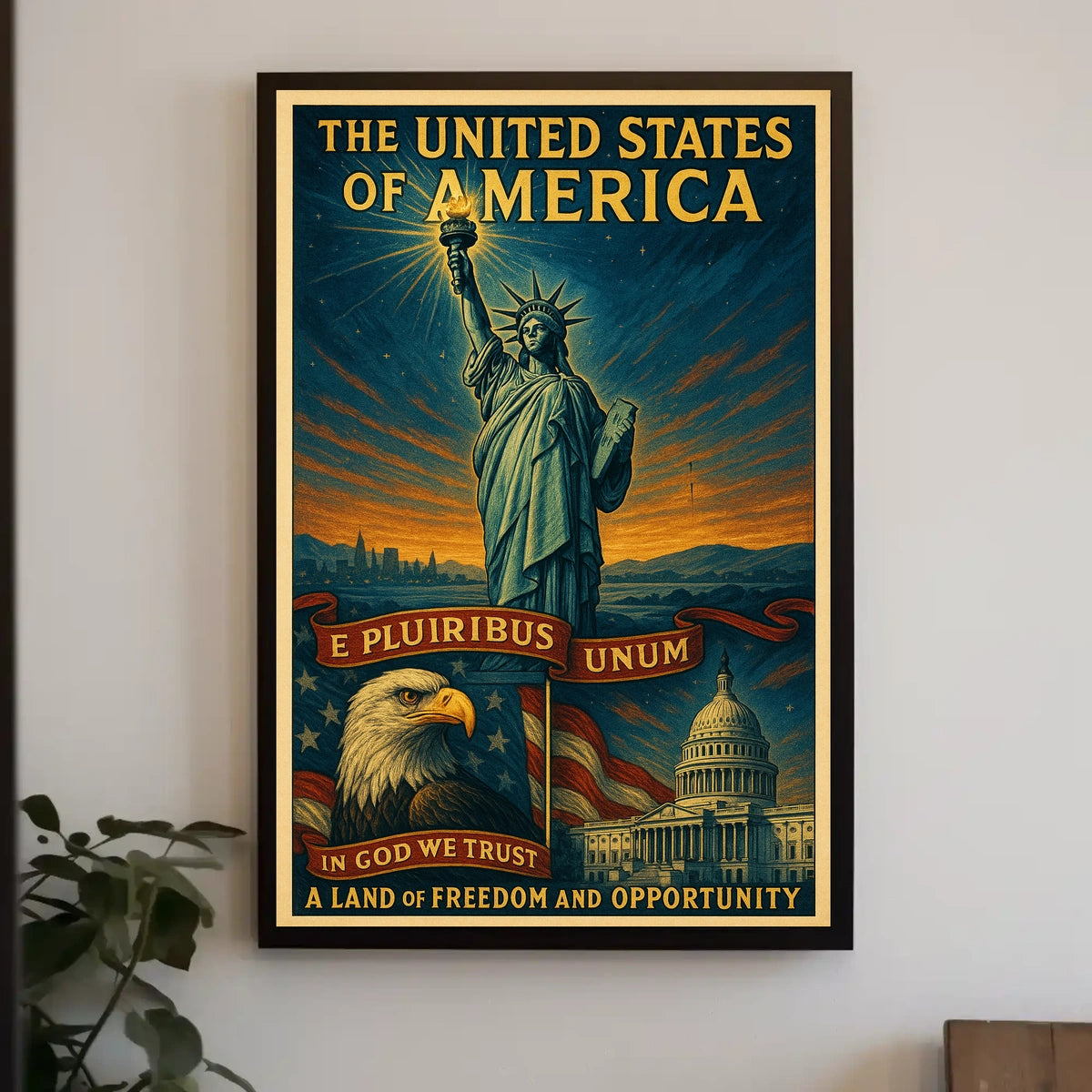 A Land Of Freedom And Opportunity Poster