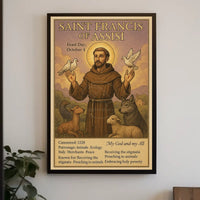 Saint Francis with Animals Peaceful Spiritual Historical Poster