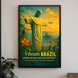 Brazilian Sunset Harmony: Travel Poster