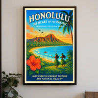 Honolulu The Heart of the Pacific Poster