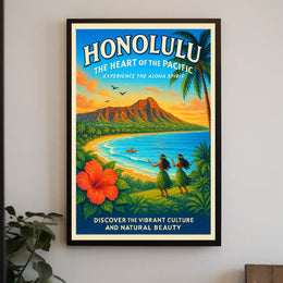 Honolulu The Heart of the Pacific Poster