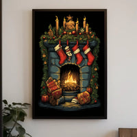 Cozy Christmas Hearth Poster