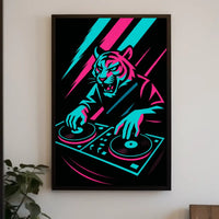 Neon Dj Tiger Poster