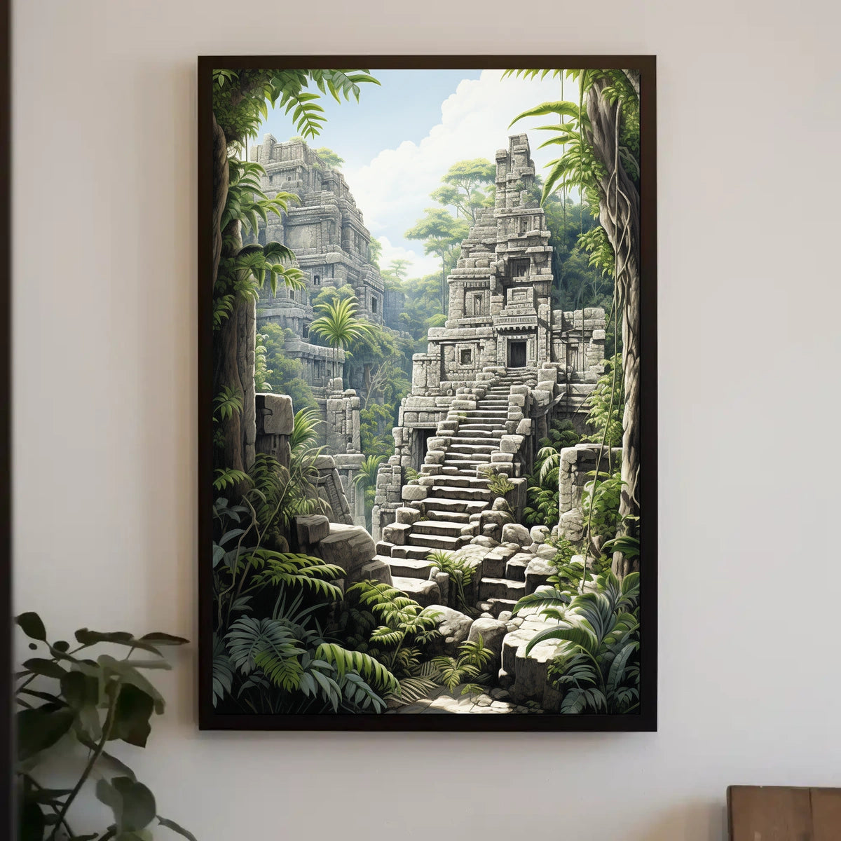 Ancient Stone Temple in Jungle Cultural or Heritage Poster