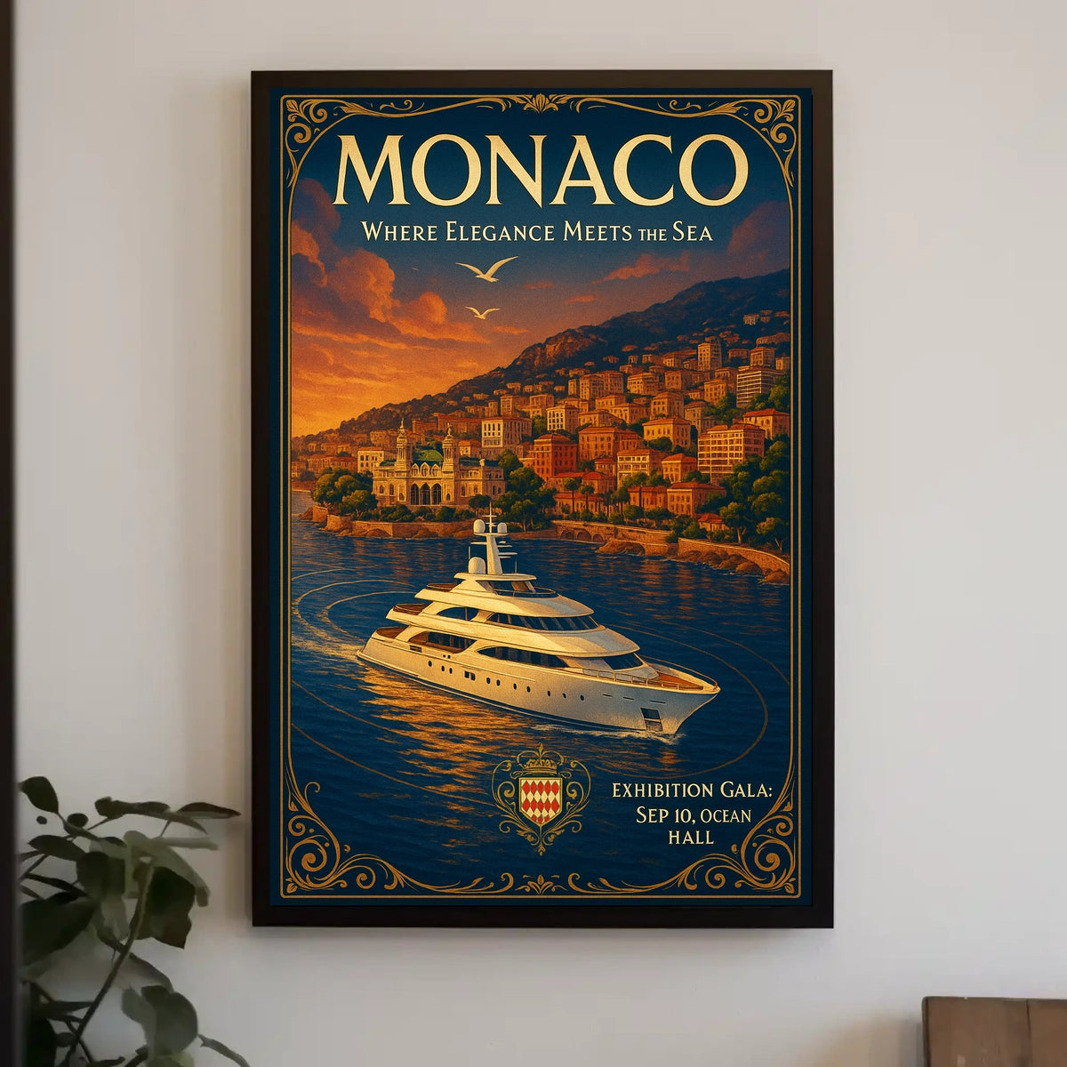 Monaco Where Elegance Meets the Sea Poster
