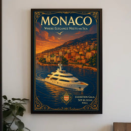 Monaco Where Elegance Meets the Sea Poster
