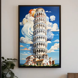 The Leaning Tower Of Pisa Artistic Poster PosterGoat