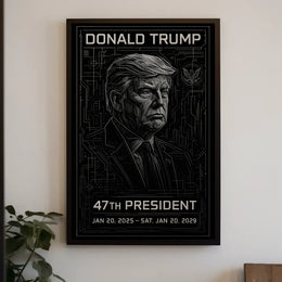 Donald Trump Visionary Leader in Futuristic Elegance Poster