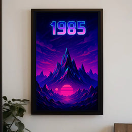 1985 Neon Synthwave Futuristic Sci-Fi Poster
