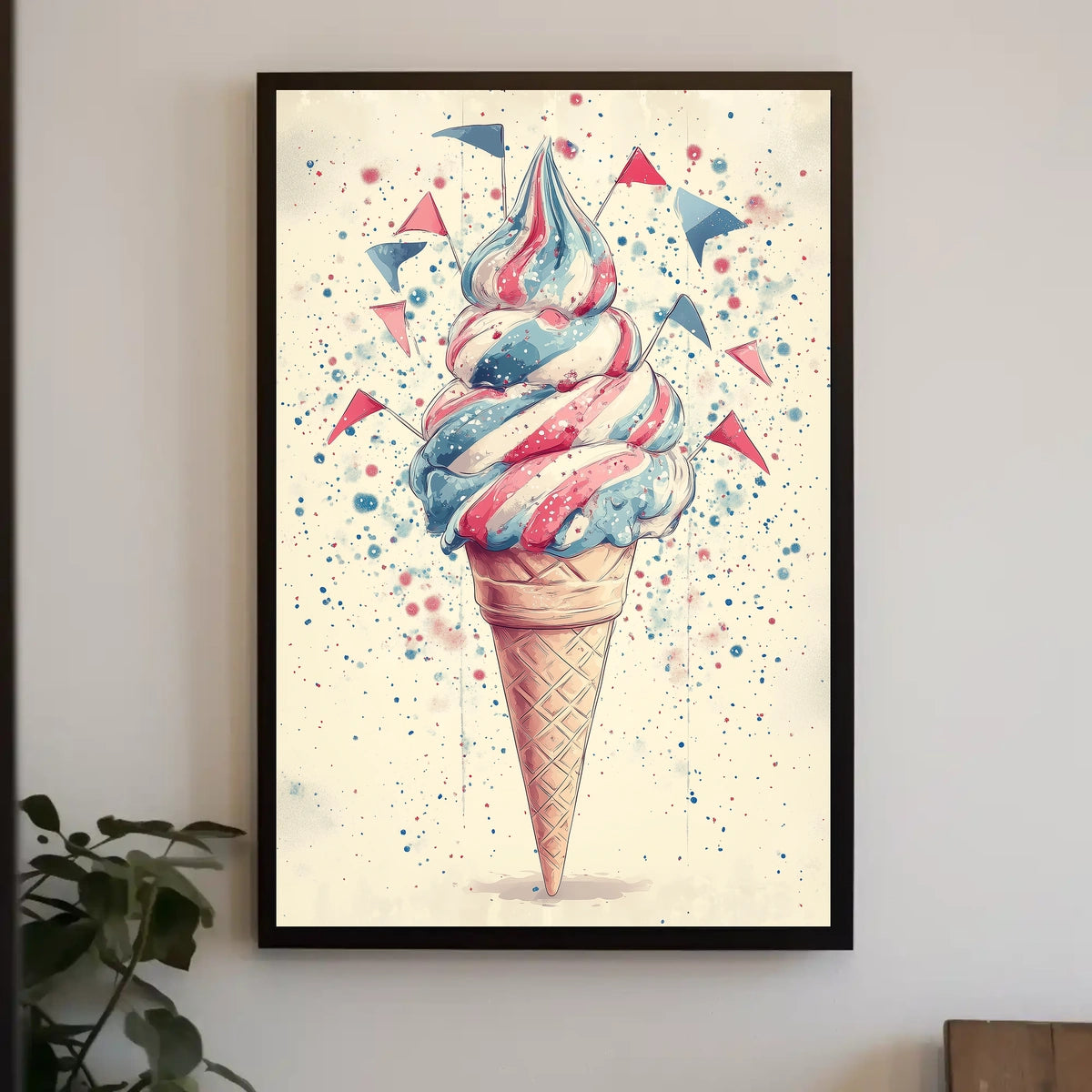 Colorful Ice Cream Swirl Pop Art Decor Print Poster