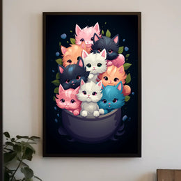 Cuddle Of Kittens Poster