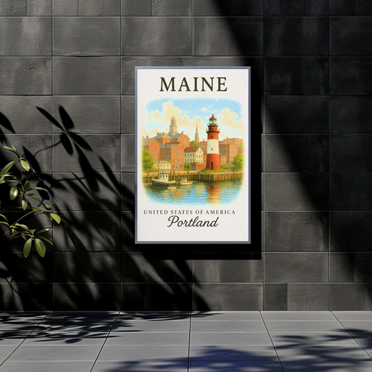Maine, Portland Signature Series Vintage Travel Poster