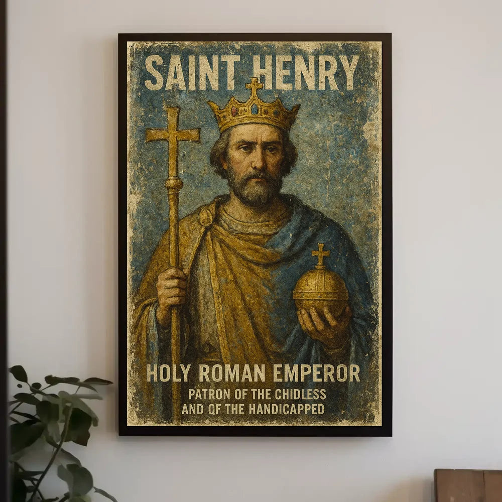 Saint Henry: Reverent Medieval Art Poster