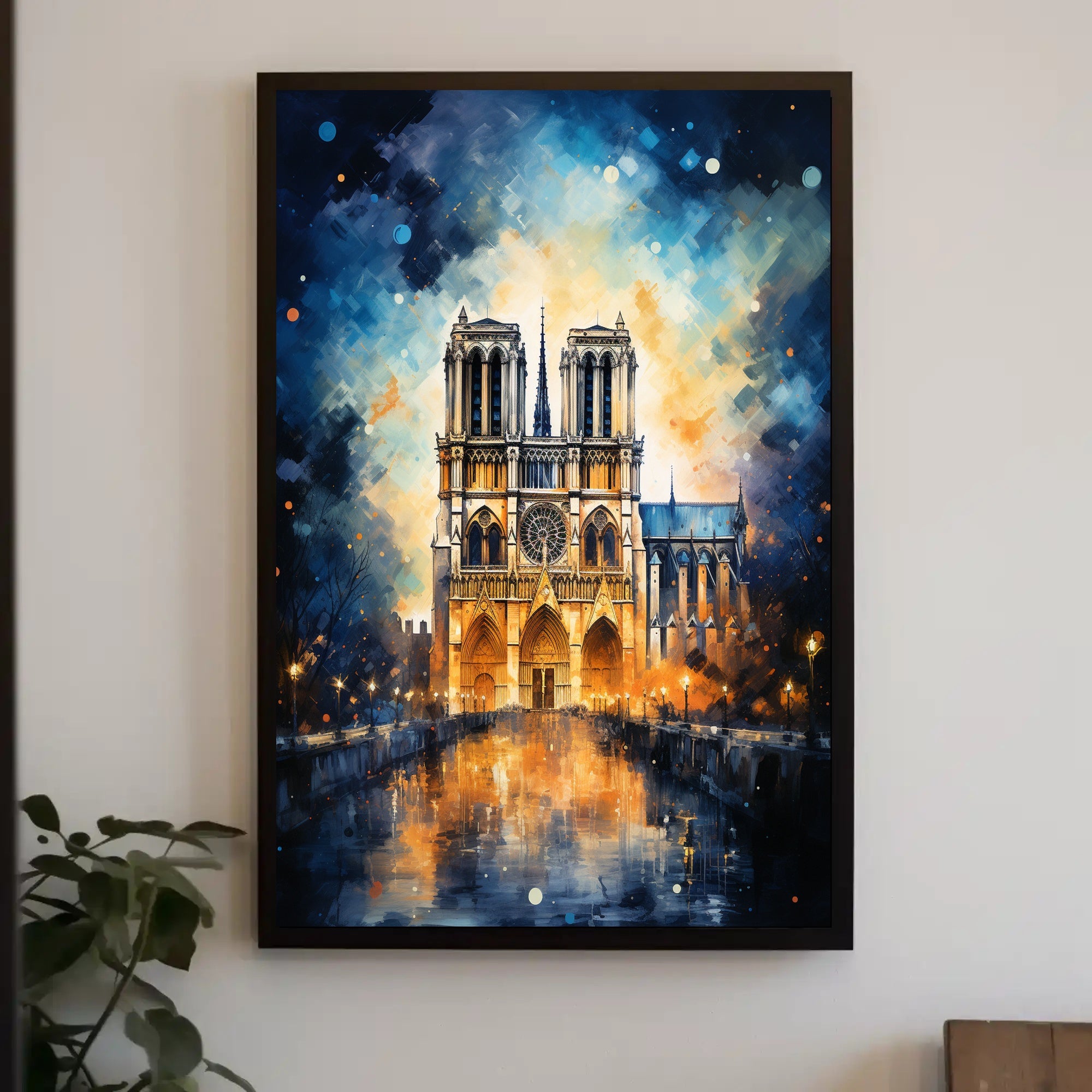 Notre-Dame De Paris A Nighttime Poster