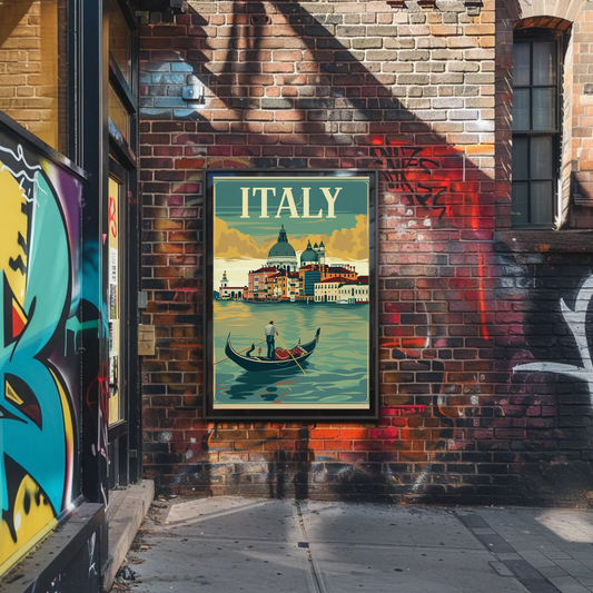Italy Gondola Venice Grand Canal Travel Poster