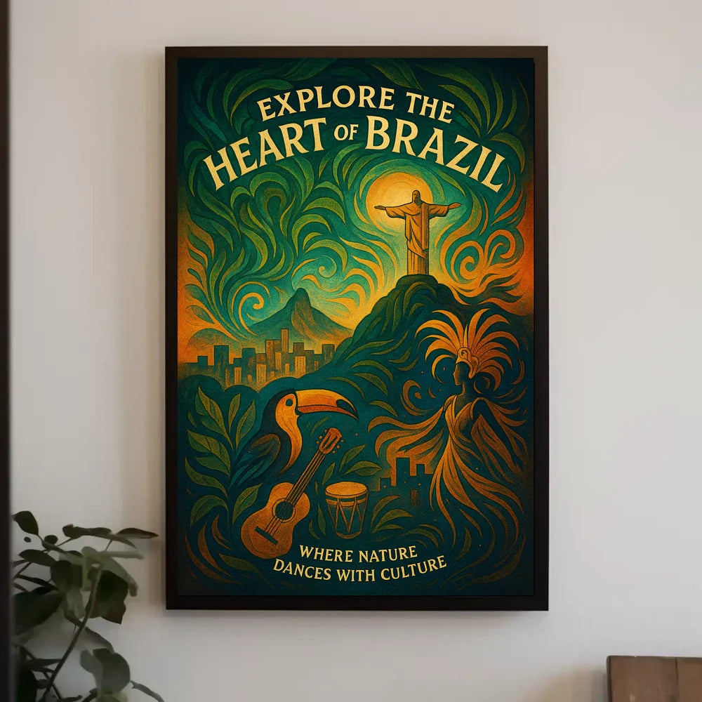 Brazilian Vibrance Travel Poster PosterGoat