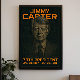 Jimmy Carter 39th President of the United States Techno Schematic Poster