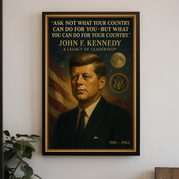 Patriotic Vintage Poster of American Historical Leader