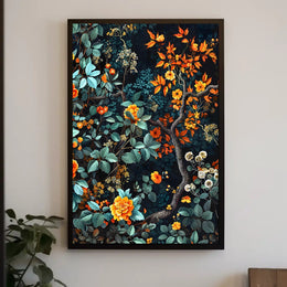 Autumnal Botanical Symphony Wall Art Print