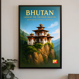 Bhutan Land of the Thunder Dragon Poster PosterGoat