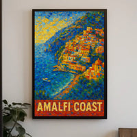 Amalfi Coast Poster Wall Art 18x24 Coastal Decor Gift Ready