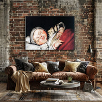 Sleeping Infant Amidst Historical Charm - Artistic Poster