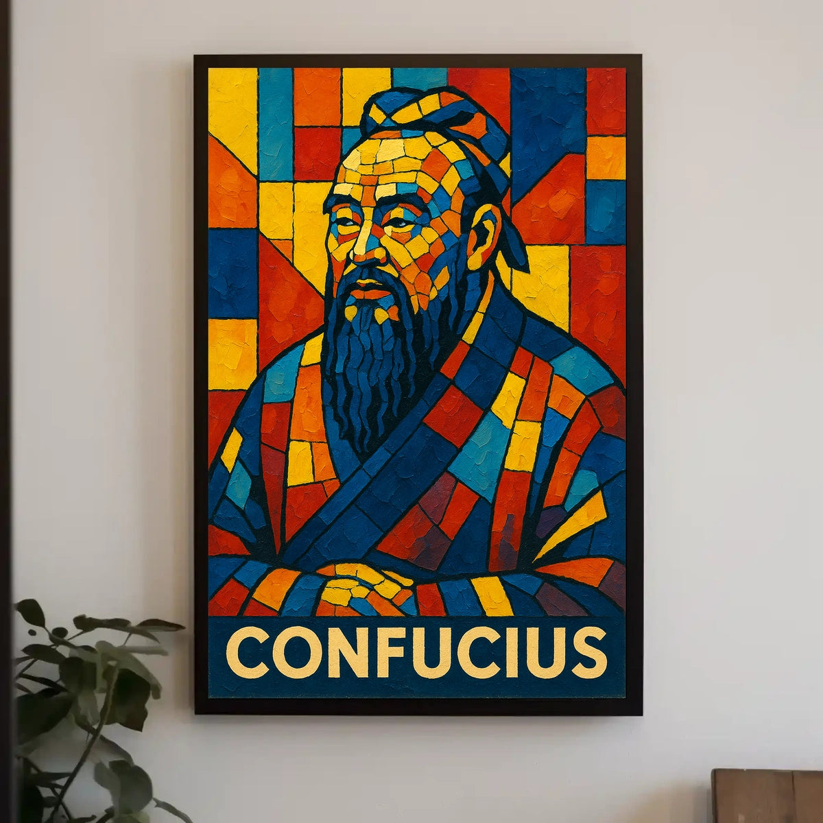Confucius Mosaic Art Poster