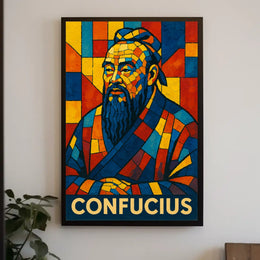 Confucius Mosaic Art Poster