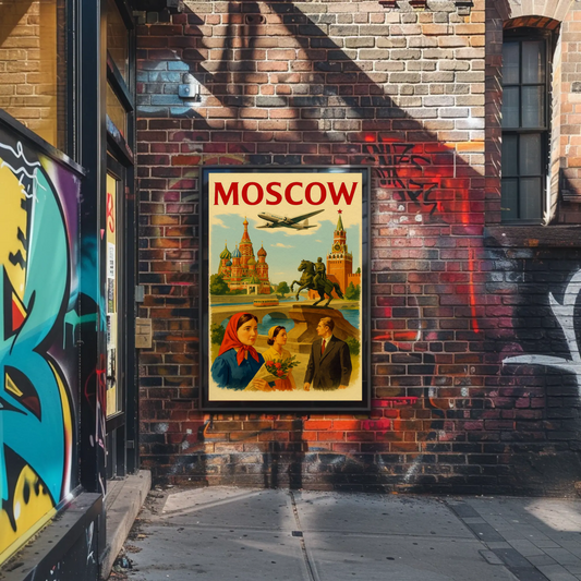 Moscow Russia Soviet Retro Travel Poster Poster