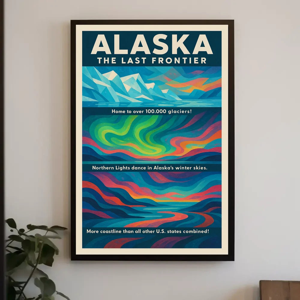Alaska Abstract Adventure Poster Premium Museum Print Decor