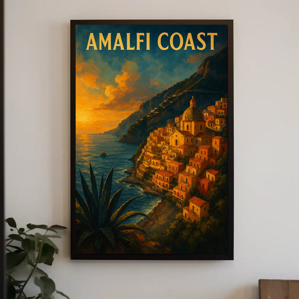 Amalfi Coast Serene Sunset Poster
