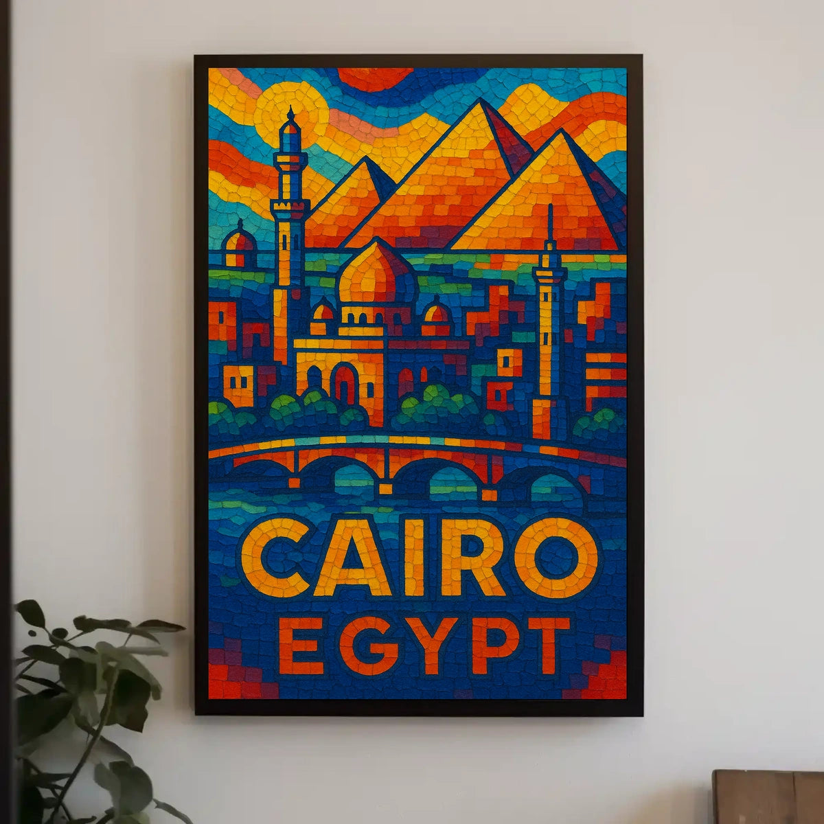 Cairo, Egypt Vibrant Mosaic Poster