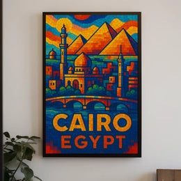 Cairo, Egypt Vibrant Mosaic Poster