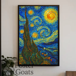 Starry Night Sky Art Print: Abstract or Artistic Poster