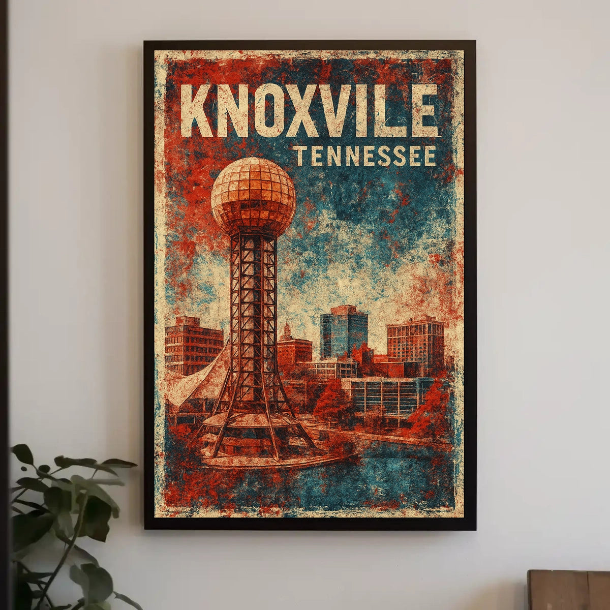Knoxville Cityscape Realism Wanderlust Poster