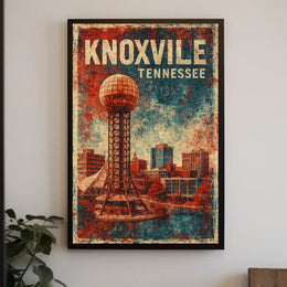 Knoxville Cityscape Realism Wanderlust Poster