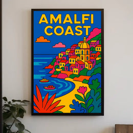 Amalfi Coast Vibrant Escape Poster For Coastal Wall Art