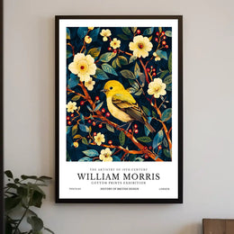 William Morris Vintage Bird Illustration Cultural or Heritage Poster