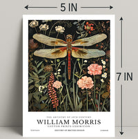 William Morris Dragonfly Textile Art Artistic Poster