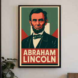 Abraham Lincoln Historic Portrait Vintage Ads Photography Realism Civil War Era US History Patriotic Decor Poster