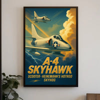 Skyhawk Jets Soaring Through Dramatic Sky Military Poster