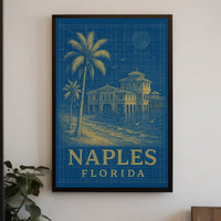 Naples Florida Poster Palm Trees Beach Vibe Wall Art