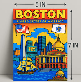 Boston Iconic Landmarks Poster PosterGoat