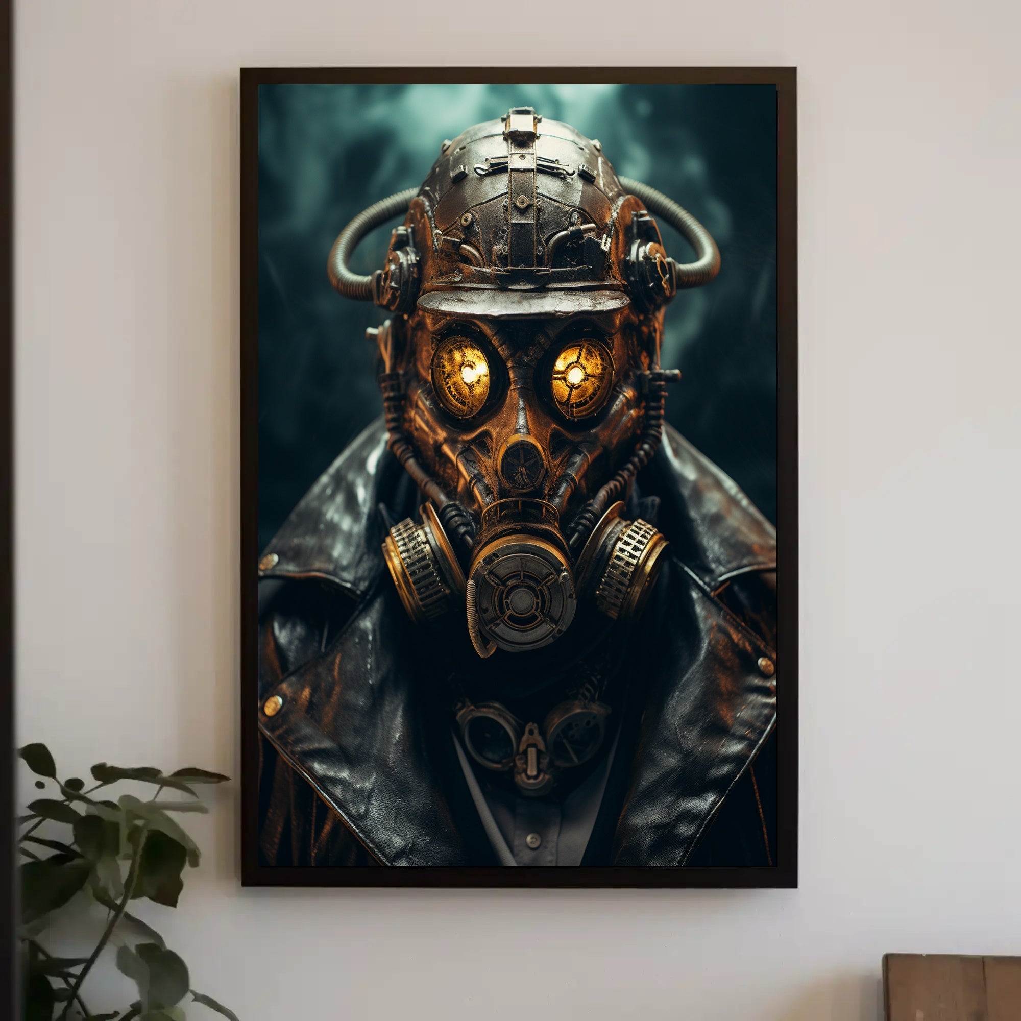 Steampunk Gas Mask Dystopian Futuristic Sci-Fi Poster