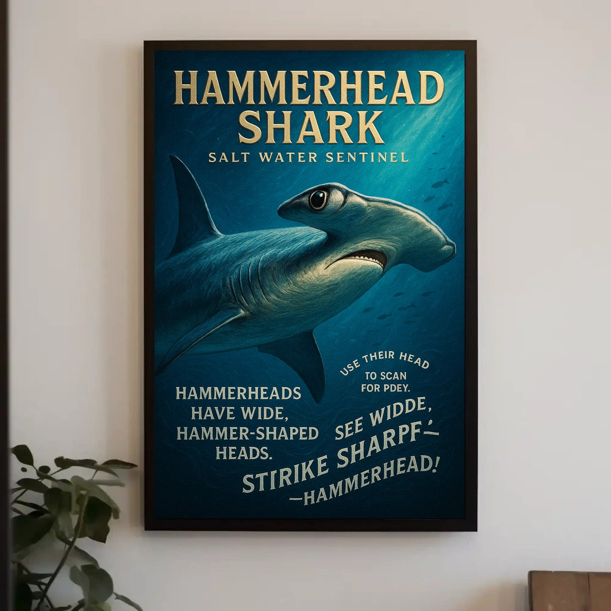 Hammerhead Shark Salt Water Sentinel Poster